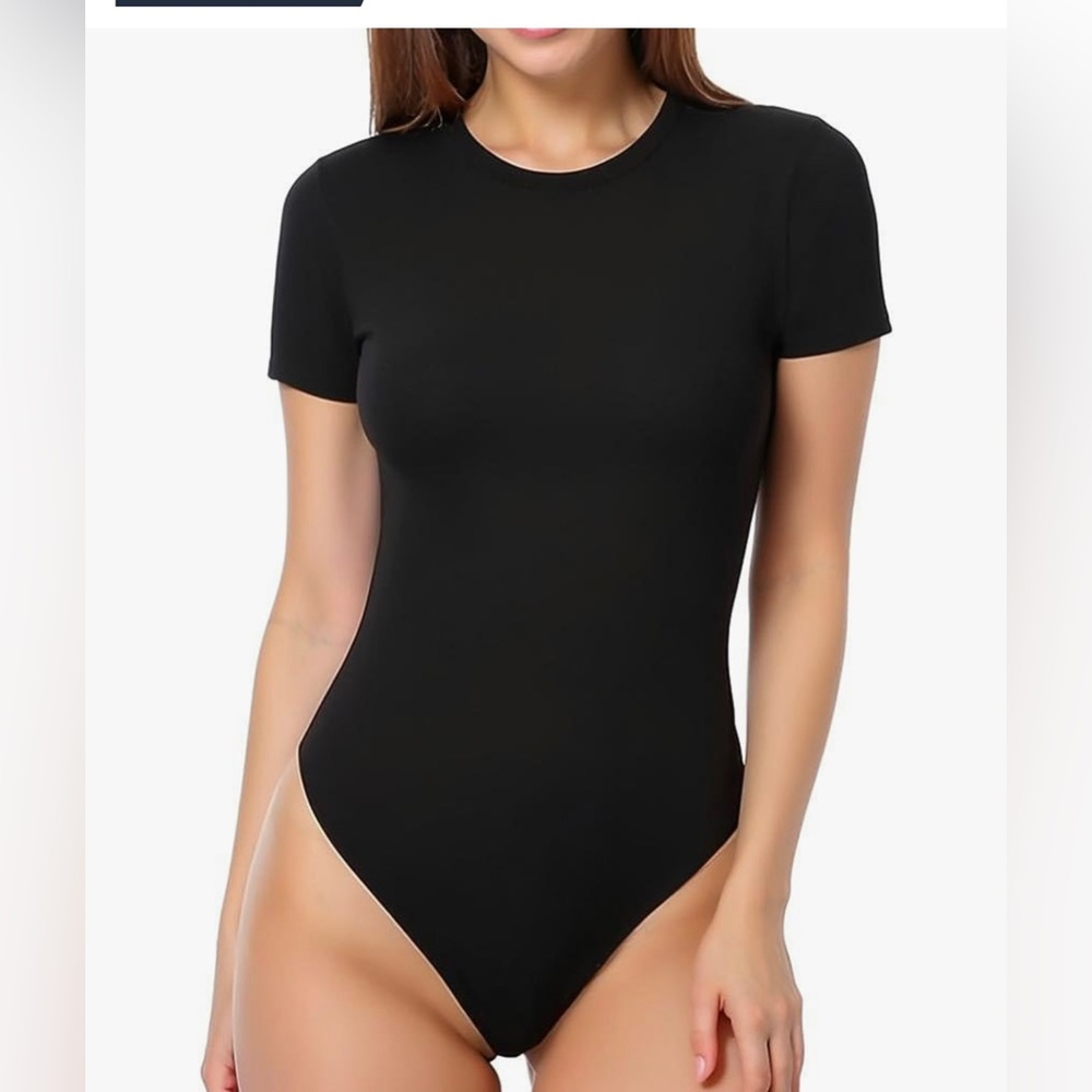 Black short sleeve bodysuit